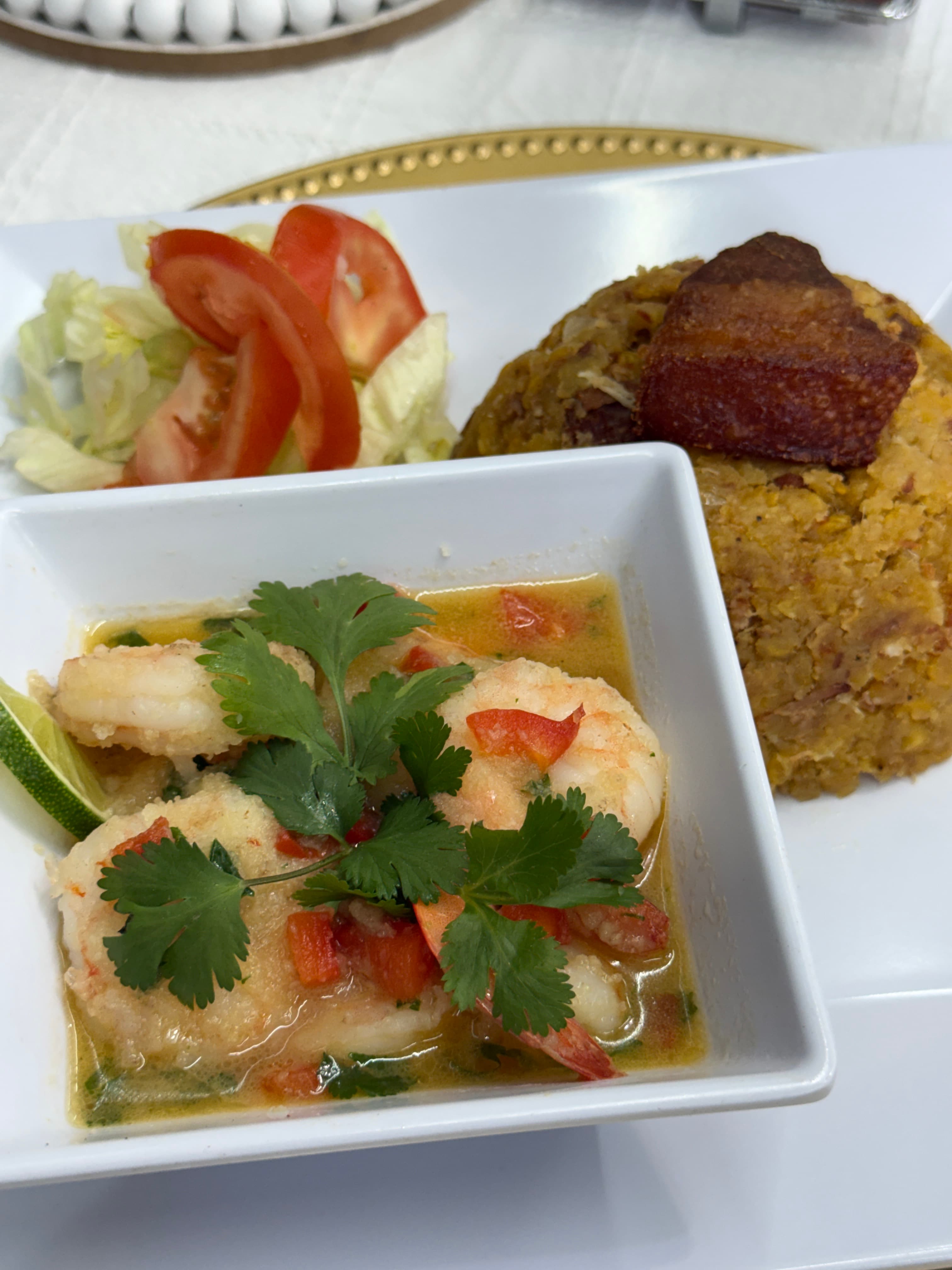 Mofongo with shrimp